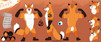 ref sheet for Kraser by oliverdog - fox, male, reference sheet, furry, reference, furryart, drawingdigital