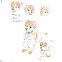 Mich (Patreon Release 2024) by Yordraw - dog, cute, female, reference sheet, canine, adorable, tounge, feral, collar, smile, traditional, canid, smiling, expressions, traditional art, looking at viewer, referencesheet, three toes, tounge out, artwork (traditional), traditionalart, yordraw, smiling at viewer, yordraw ocs