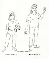 Samanth and Allison Hazen by Omegaltd - females, family, humans, pen and ink, omegaltd, anime style, peter is the wolf, full sheet, pitw, white lightning productions, peter is the wolf: generations, pitwg, sarah's sisters, younger sisters, samantha hazen, allison hazen, authorized fanfic