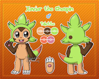 Xavier Noyer (Chespin form) by pentrep - cute, cub, boy, shota, male, reference sheet, pokemon, rodent, alternate universe, veemonsito, chespin