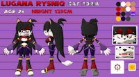 Lugana Rysniq 2025 Ref Sheet by LuganaRysniq - cat, female, swimwear, lobster, sonic oc, casual wear