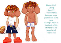 Chili Dawg by BABYISSUES - dog, puppy, boys, boy, male, teen, underwear, man, teenager, undies, boxerbriefs, transgender, oc, boxer briefs, underpants, ftm, original character, dachshund, character ref, character design, female to male, tightywhities, tighty whities, character profile, tighty-whities, transgender male, y fronts, character creation, boys underwear, transgender ftm