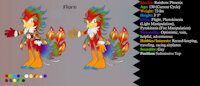 Flare the Rainbow Phoenix by MidnightMuser - male, reference sheet, bird, avian, sonic, phoenix, sonic fan character, sonic fc, rainbow phoenix