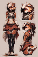 Tessa the Lycanroc by scorpianpp - female, canine, pokemon, anthro, anthropomorphic, red eyes, brown hair, pokemon adult, wolf girl, pokemon oc, anthropokemon, lycanroc, lycanroc midnight, pokemon (species), ai generated, stable diffusion, automatic1111, scorpianpp, ai generated voice, tessa the lycanroc