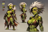 Kaybae the Goblin by scorpianpp - female, short, muscular, white hair, pointy ears, original character, blue skin, goblin, goblin girl, shortstack, ai generated, stable diffusion, automatic1111, scorpianpp, ai generated voice, kaybae the goblin