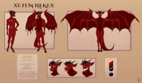 Xetem Ilekex's Refsheet (SFW) by cinnamomo - red, dragon, reference sheet, ref, reference, dragons, scalie, refsheet, hippodrake, hoofed dragon, custom refsheet