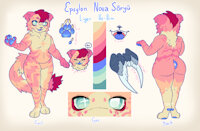 Epsylon the Star Liger by Arsoniist - male, anthro, pink, liger, furry, fursona, refsheet, transmale