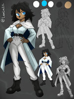 (Adoptable) Dark skinned, dark haired, dog girl... by LemLim22 - dog, female, mage, adoption, black hair, robe, adoptable, adopt, adoptables, dark skin, female/solo, adopts, doggirl, female solo, boobwindow, adoptablesopen, adoptadoptable