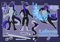 Lukyan Ref Sheet by ChewyEnnui - sword, dragon, male, reference sheet, anthro, ref, ref sheet, reference, scalie, refsheet, eastern dragon