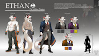 Ethan - The Albino Dragon 🐉 by KichirouOkami - dragon, male, character sheet, furry, digital art, digitalart, character reference, character design, furryart, albino dragon, furry art, digital artwork, characterdesign, digital media (artwork), kichirou okami