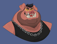 New Submission piggy chubby cheeks by dorinasimon75 - piggy, chubby cheeks, overweight male, anthro furry, love kiss, chubby male