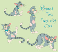 Rivard Pose Sheet by CatsNextDoor - cat, male, cartoon, character sheet, toony, character reference, character design