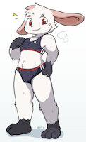Hoya by Hoya82 - bunny, male, rabbit, swimsuit, standing, sweat