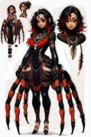 Lycoza the Arachne by scorpianpp - female, anthropomorphic, black hair, original character, black eyes, spider girl, arachne, monster girl, ai generated, stable diffusion, automatic1111, scorpianpp, ai generated voice, lycoza the arachne