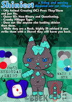 Shiniest the Ore Cat (OC) by BengalBatEmmaKat - cat, anthro, shiny, grey, cyan, rock, mad, refsheet, fullbody, diamonds, cranky, villager, animalcrossing, ore, digitalartist, vore related, animalcrossingoc, acecard