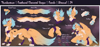 Thunderstorm Reference Sheet 2025 by Anfani - dragon, female, scarf, jewelry, tail, tongue, anthro, feral, fluffy, teeth, smile, fur, mythology, necklace, wings, hair, feathers, horn, digitigrade, solo, goggles, bracelet, blue hair, text, clothing, expressions, logo, scalie, leg warmers, open mouth, fluffy tail, blue flesh, blue fur, pawpads, purple eyes, eyes closed, headshots, mythological creature, notes, signature, accessory, spiky hair, yellow fur, blue mouth, blue tongue, furred dragon, close-up, wristband, tailband, feathered wings, semi-anthro, hi res, on hind legs, blue pawpads, eyewear, english text, fur tattoo, blue feathers, blue body, tail accessory, furgonomics, yellow feathers, legwear, yellow body, purple scarf, purple legwear, purple clothing, goggles on head, eyewear on head, anfani (artist), furred scalie, artist logo, tail round leg, mythological scalie, lighter belly, lightning bolt marking, bio in description, colored lightning, featheed elemental dragon, purple leg warmers, purple tailband, purple wristband