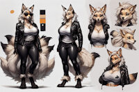 Lotus Tye the Ninetales by scorpianpp - female, long hair, pokemon, anthro, ninetales, anthropomorphic, white hair, white fur, nine tailed fox, black sclera, pokemon adult, white eyes, pokemon oc, anthropokemon, pokemon (species), ai generated, stable diffusion, automatic1111, scorpianpp, ai generated voice, tye family, lotus tye the ninetales