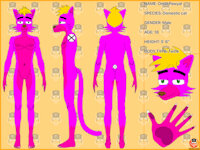 Reference sheet 2024 - Omat Pawyal by EricXoring - naked, nude, feline, butt, male, reference sheet, character sheet, claws, profile, reference, hand, nails, domestic cat, full body, fullbody, original character, beans, information, stats, back view, front view, three-quarter view, 2024, 2025, xoring, omatpawyal