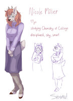 Nicole Miller [OC Reference] by sbaru - girl, female, character sheet, deer, student, oc, reference, backstory