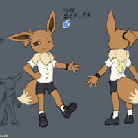 Eevee Sealer by LlyanaTherasll - male, pokemon, anthro, solo, ref sheet, eevee, sealer4258, sealer, sealer (sealer4258)