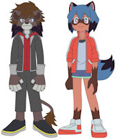 BNA X KINGDOM HEARTS: Sora and Michiru Kagemori by PokeSora13 - lion, kingdom hearts, tanuki, sora, crossover, beastman, bna, brand new animal, michiru kagemori