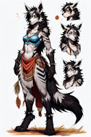 Koli the Mightyena by scorpianpp - female, pokemon, anthro, anthropomorphic, black hair, blue eyes, mightyena, dog girl, pokemon adult, pokemon oc, anthropokemon, pokemon (species), ai generated, stable diffusion, automatic1111, scorpianpp, ai generated voice, koli the mightyena
