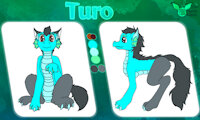 Turo ref sheet by AlbinoRayneDeer - wolf, male, hybrid, ref sheet, sea dragon