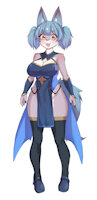 Eris "Crashing Waves" Montoya by FuneralDirge - dog, female, teenager, shiba inu, hero, celebrity, big breasts, big boobs, magical girl, actress