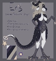 Eris Ref by moultvamp - yellow, dragon, purple, stars, furry, transgender, trans, fursona, reference, refsheet, fullbody, transwoman