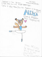 Alesya Fayanova - character bio by TMDOfficial - cute, female, squirrel, winking, pretty, dancing, anthro, tutu, ballet, sweet, furry, traditional, wink, elegant, red squirrel, traditional art, ballerina, pointe shoes, eurasian red squirrel, bow on head, ballet dancing, pointeshoes, fouette