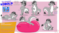 The Unnamed Kobold by Rupert! (null variant) by RupertBlueFox - cute, female, butt, male, belly, reference sheet, toon, cartoon, toony, balloon, furry, null, ref sheet, reference, curvy, smooth, scalie, smexy, kobold, plump, balloon riding, underbelly, genderfluid, featureless crotch, bloon, balloon fetish, looner, nonbinary