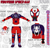 Giovanni A./The Widowbrid Spider-Man (OC) by BengalBatEmmaKat - hybrid, human, costume, superhero, refsheet, italian, costume design, spider-man, digitalartist, spiderverse, humanoc
