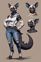 Dominique the Nidoqueen by scorpianpp - female, pokemon, anthro, scalie, anthropomorphic, white hair, short hair, nidoqueen, pokemon adult, pokemon oc, anthropokemon, black scales, pokemon (species), ai generated, stable diffusion, automatic1111, scorpianpp, dominique the nidoqueen