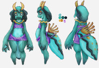 Caleana seaslug character by ButtercupSaiyan - cute, female, anthro, bikini, oc, nudibranch, sea slug, caleana