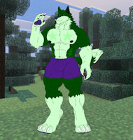 Saul Wolf Muscle #14 by SaulElHombreLobo1998 - wolf, male, muscles, muscle, werewolf, muscular, minecraft, muscular male