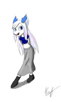 Icey dragon Isabelle by NikkiWolf315 - dragon, cute, girl, female, teen, skirt, clean, ice dragon, young teen, frost dragon