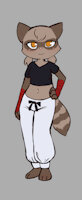 Michelle by SamiChopTanuki999 - female, raccoon, fighter, posing, raccoon girl, solo female
