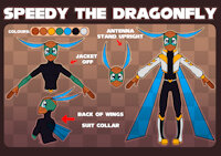 2025 Speedy The Dragonfly by GingerMcFuzzleton - boy, male, reference sheet, man, guy, dude, men, oc, bug, reference, him, he, dragonfly, referencesheet, references, personal character