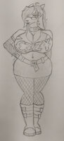 Goth Goat Mommy - Claire Dusk by DragonPen - goat, piercings, skirt, goth, milf, boots, huge breasts, futa, fully clothed, futanari, ripped clothing, thicc, thicc thighs