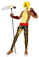 Ricky Hamilton Profile by KG5000 - male, character sheet, snake, tights, microphone, rattlesnake, serpent, wristwarmers, whyte knuckle, tiger stripe, bowie knife