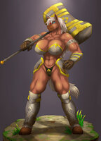 The Horse Amazon Epona by d0m0a - muscles, horse, anthro, huge breasts, legend of zelda, original character, epona