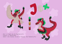 Jaxfera Refsheet by Jaxfera - raptor, art, furry, refsheet, digitalart, front view, furryart, side view
