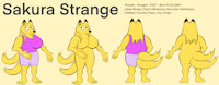 Sakura Strange by MajorLionhunk - yellow, fox, kitsune, female, anthro, furry, vulpine, mammal, anthropomorphic, original character, youkai, sakura strange