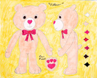 Pillow and Pong Ping by MrRoseLizard - female, male, bear, panda, character sheet, plushie, ursine, artfight