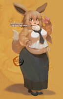 Teacher Eevee by HaretuArts - sexy, paws, hot, teacher, tummy, teaching, foxgirl, belly bulge, bunny girl, teacher and student, teacher/student, bunny rabbit, furryart, furry art, chubby female, chubbybelly