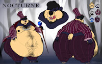 Commission // ref sheet Nocturne by BardoEnKrisis - bear, clothed, tattoo, overweight, clothing, beard, fatfurs, belly overhang