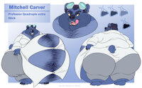 Commission // ref sheet Mitchell by BardoEnKrisis - bear, clothed, overweight, text, clothing, scientist, fatfurs, overweight male, belly overhang, overweight anthro, scientist bear