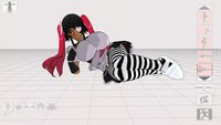 Melanie Fumizuke by TheAmariaShadow - female, gypsy, human, maid, huge breasts, sorceress, eyepatch, original character, tan skin, striped kneesocks