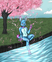 Cherry Blossom Bunny | Furry Character Art by LexiOnlyArts by lexionlyarts - cute, bunny, female, anthro, illustration, furry, pastel, oc, digitalart, cherry blossom, bunny rabbit, furryart, cherryblossom, furryfandom, characterdesign, lexionlyarts