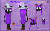 Halloween special character-- Mortacai Fester by Netherkitty - cat, female, magic, halloween, witch, character ref, happy halloween, new character, mage cat, happy halloween 2025, halloween 2025, mortacai